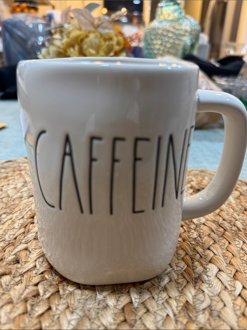 Rae Dunn White 'CAFFEINE' Ceramic Mug